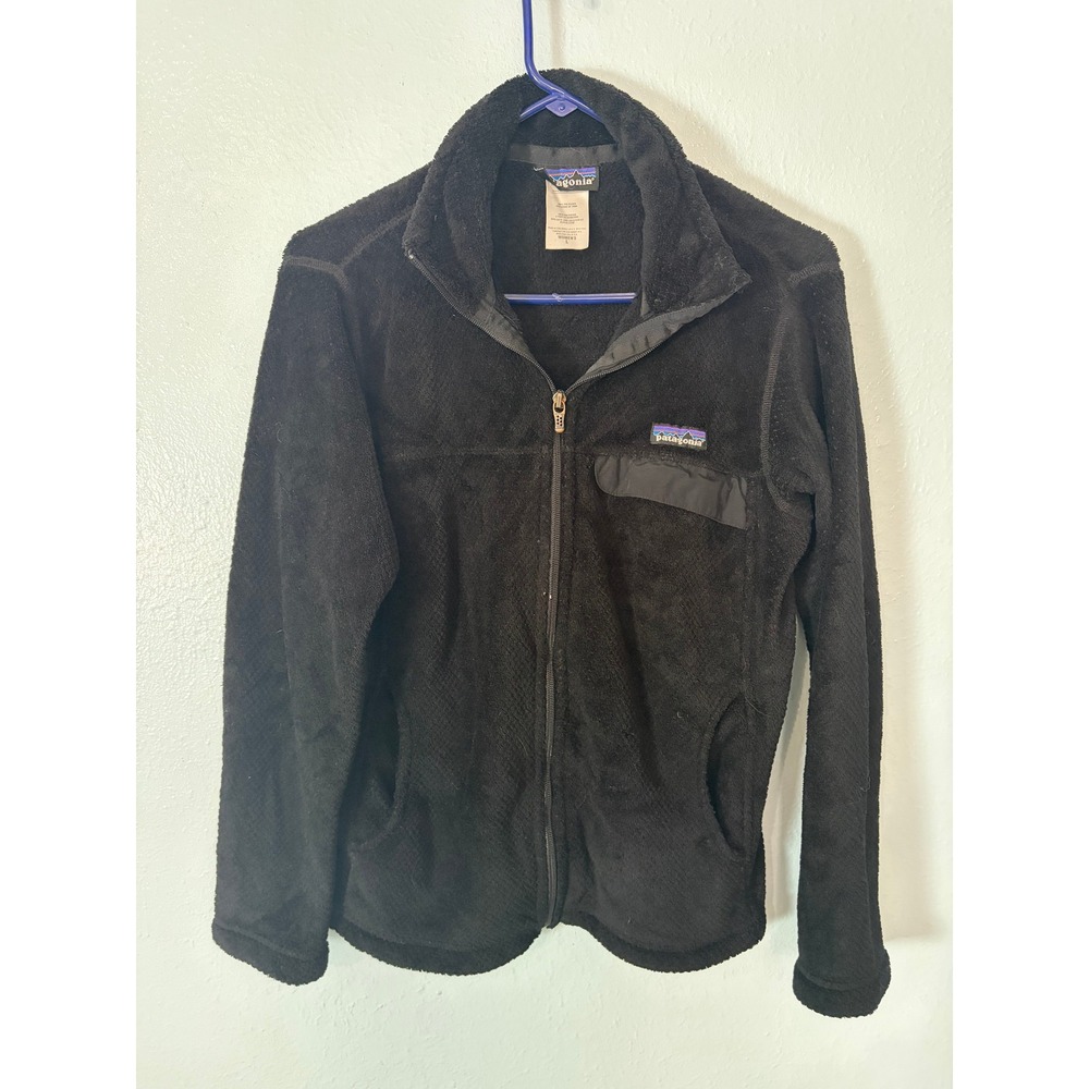 Patagonia Womens Re-Tool Full Zip Fleece Jacket Black Polartec Pro L Gorpcore